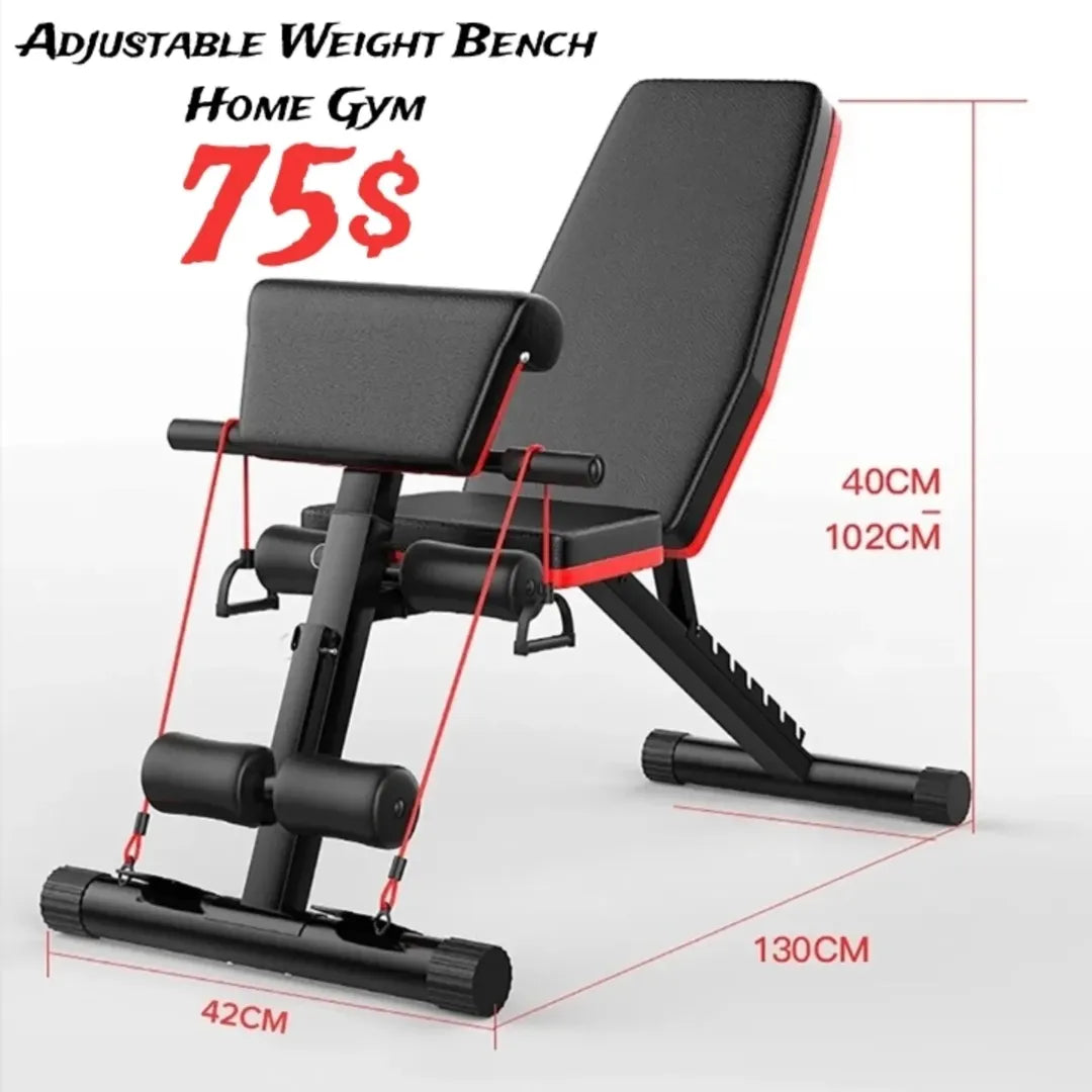Folding dumbbell bench press adjustable