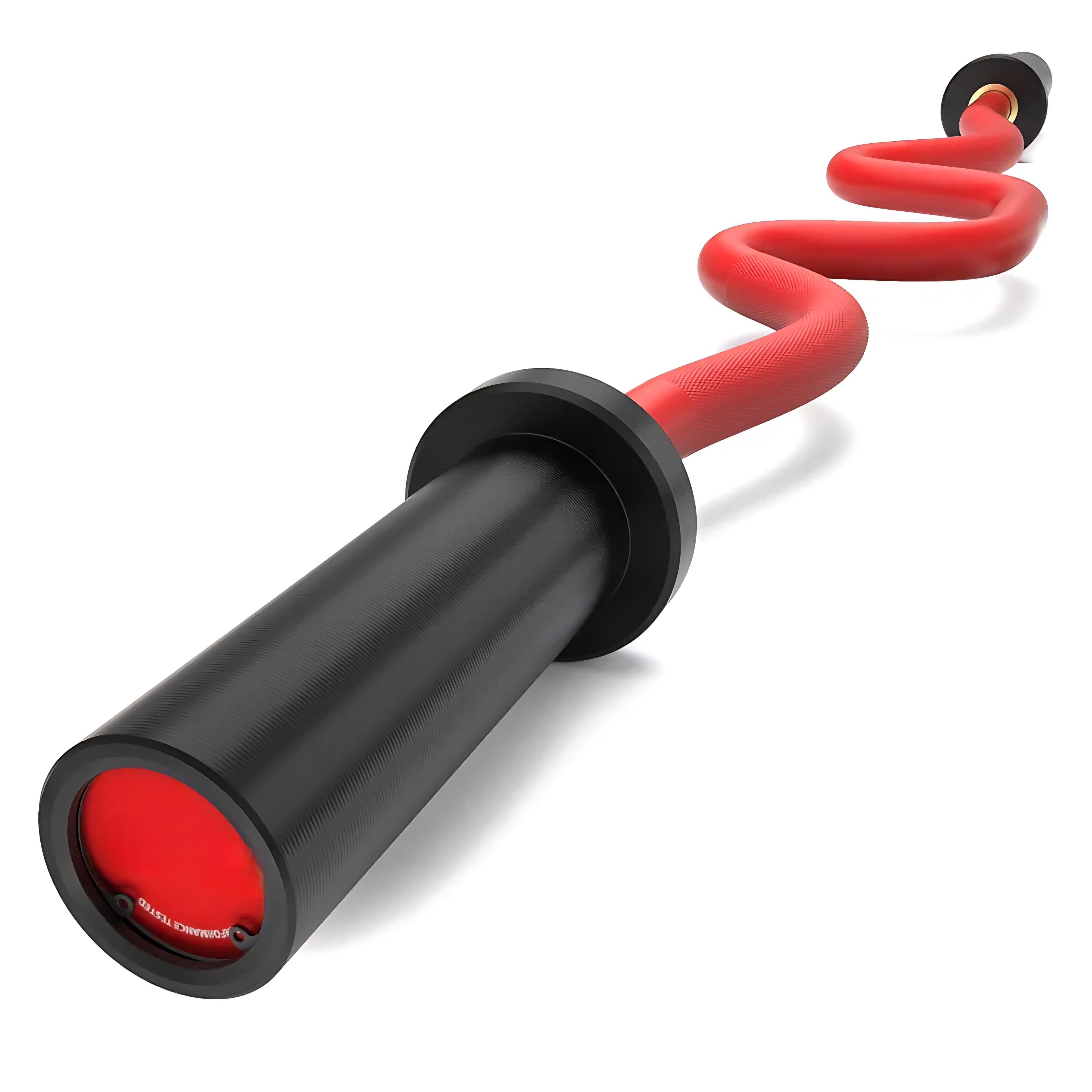 Synergee Commercial Super EZ Curl Olympic Bar Chrome, Black Phosphate and Red