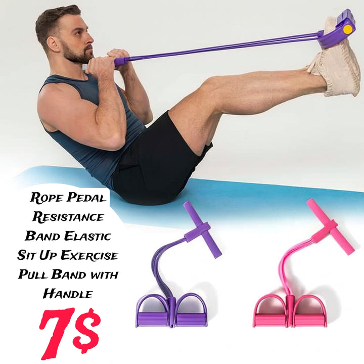 Pedal Resistance Band with Handles – Sit-Up & Home Workout Trainer