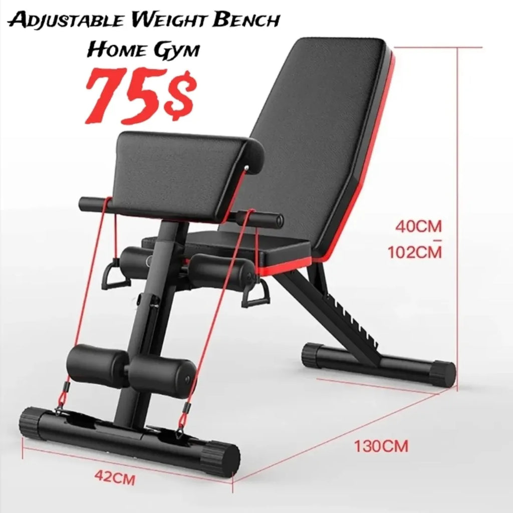 Folding dumbbell bench press adjustable