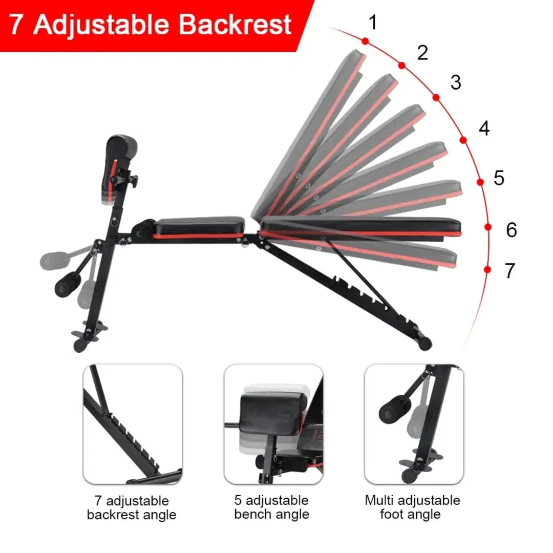 Folding dumbbell bench press adjustable