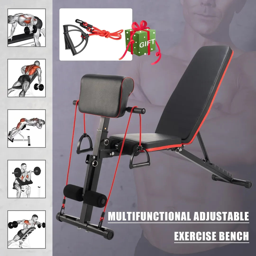 Folding dumbbell bench press adjustable