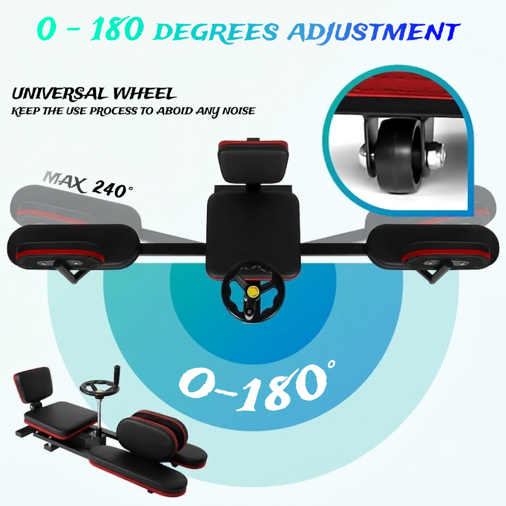 Heavy-duty leg stretching machine side view