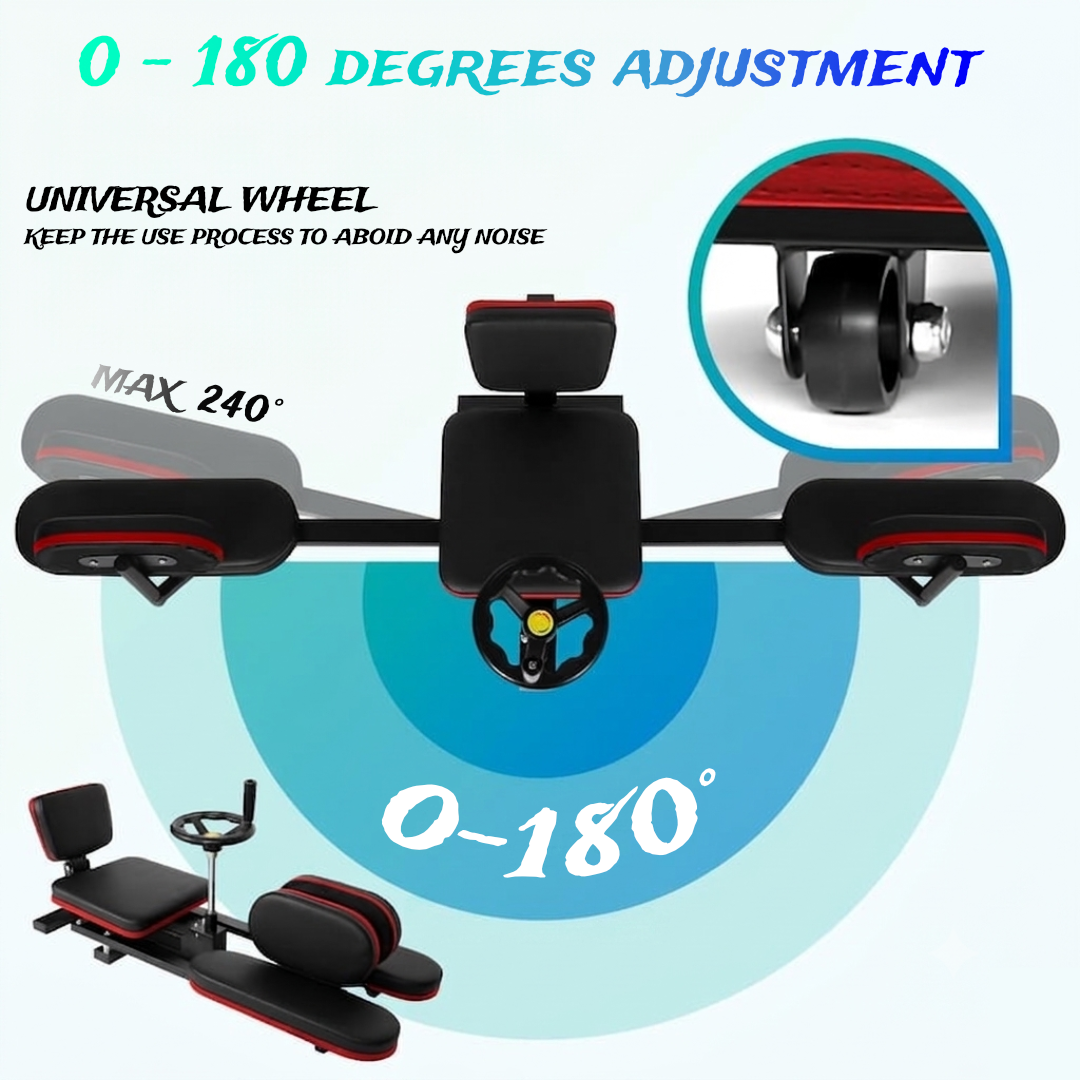 Heavy-duty leg stretching machine side view