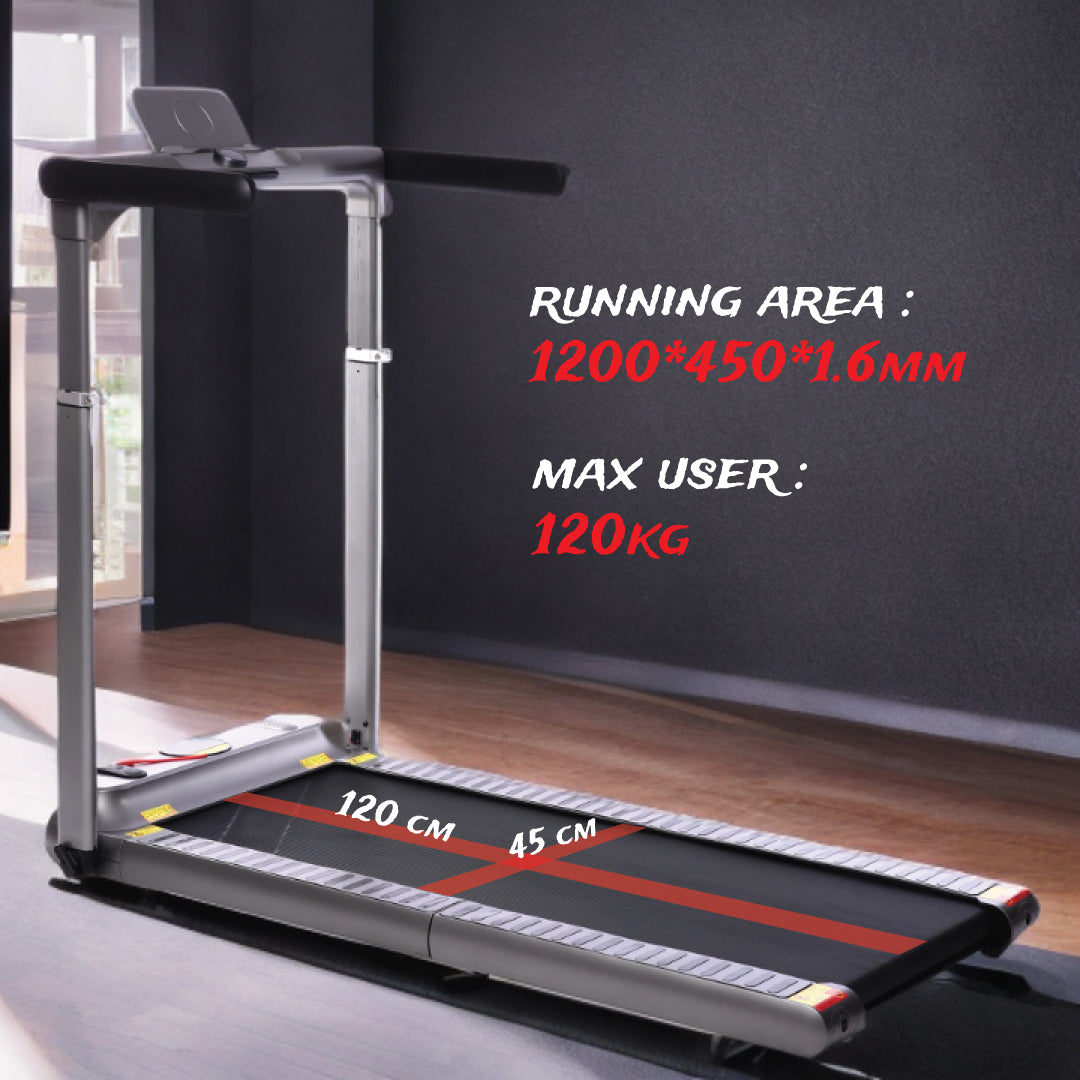 Flat Foldable Walking Treadmill for Home Office Gym Fitness