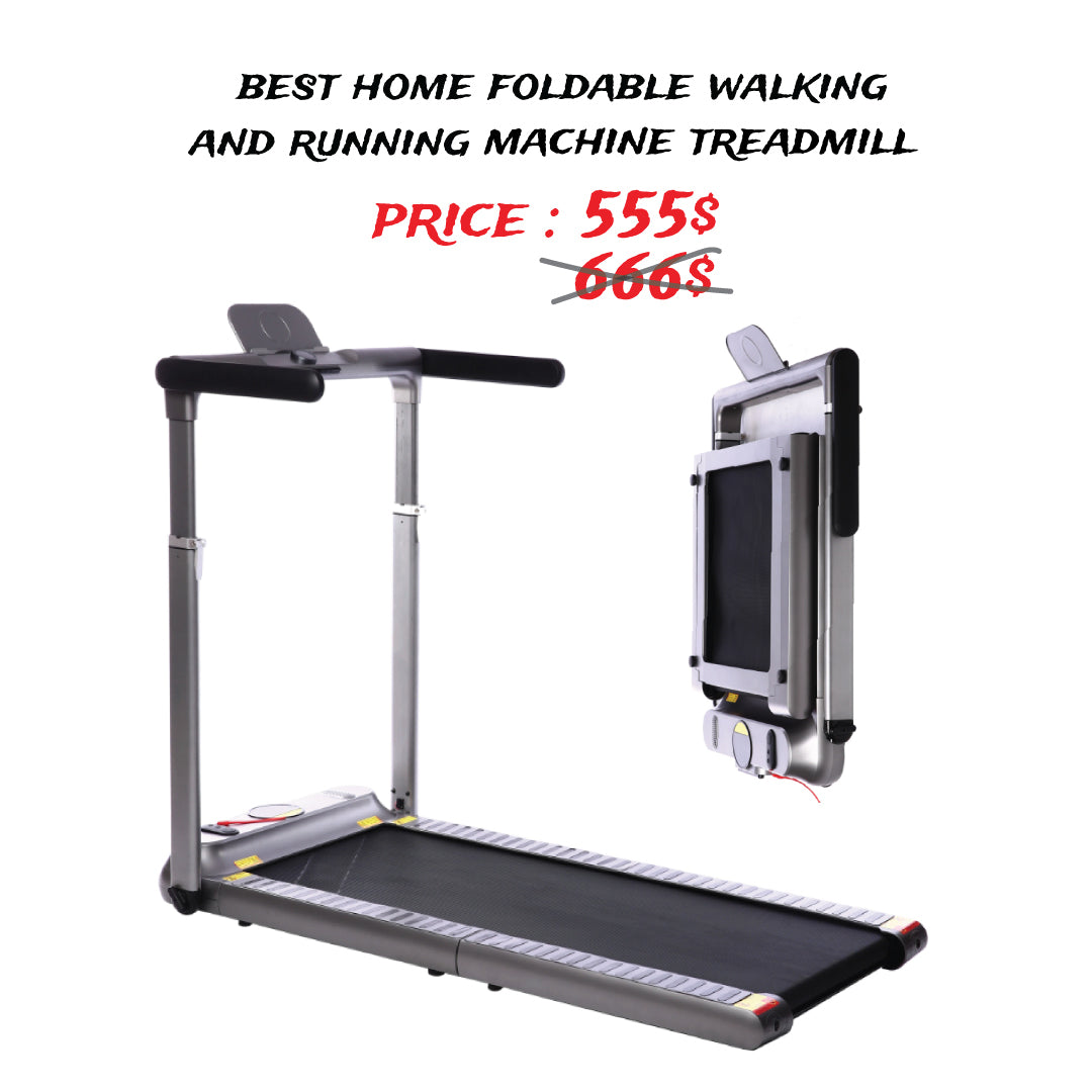 Flat Foldable Walking Treadmill for Home Office Gym Fitness