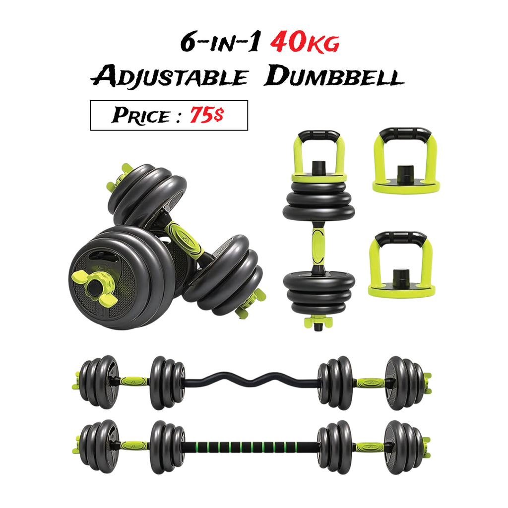6 in 1 Adjustable dumbbell 40kg