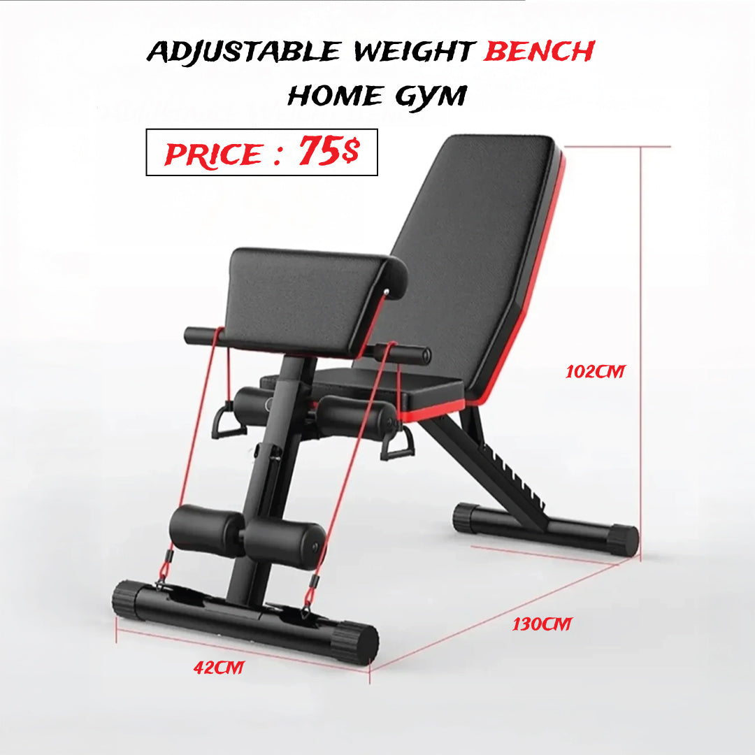 Folding dumbbell bench press adjustable