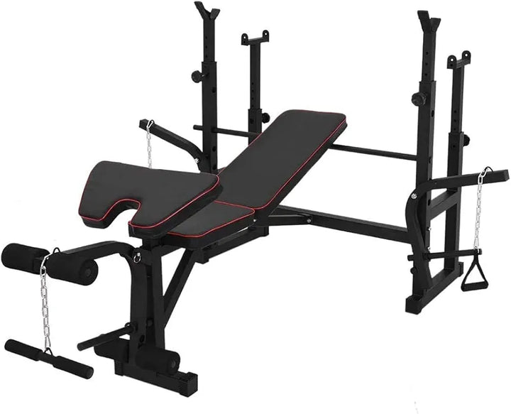Multifunction Adjustable Weight Bench with Squat Rack – Home Gym
