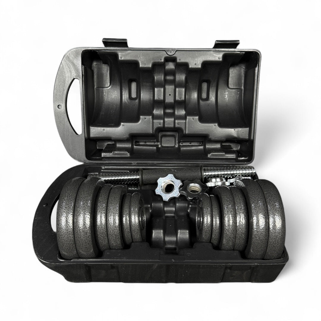 20kg adjustable cast iron dumbbell set detail
