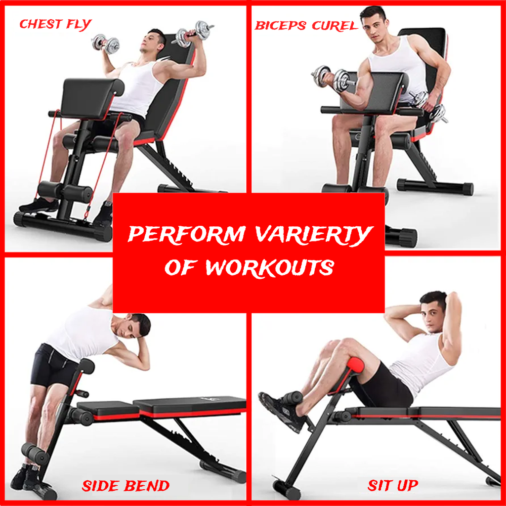 Folding dumbbell bench press adjustable