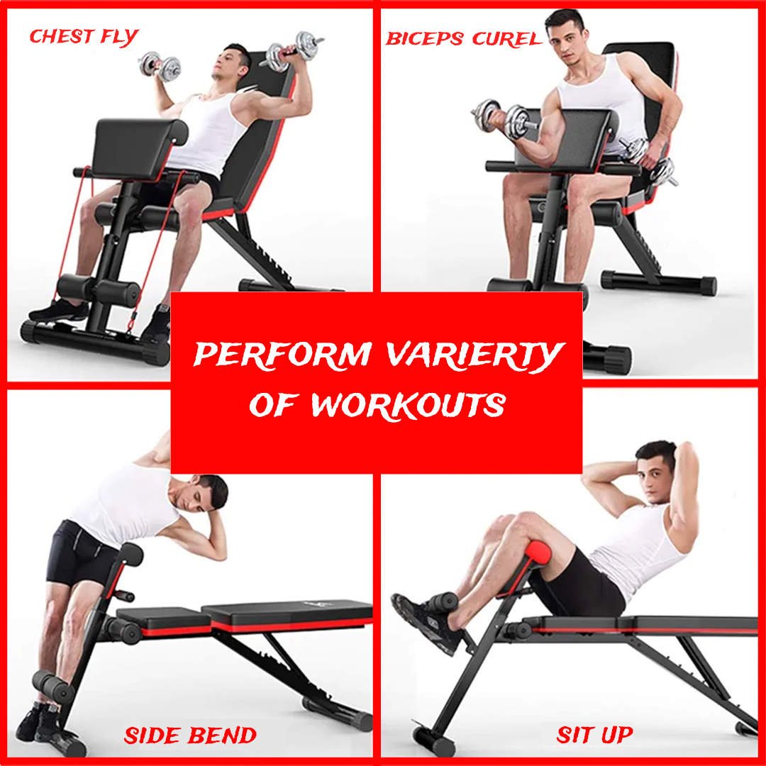 Folding dumbbell bench press adjustable