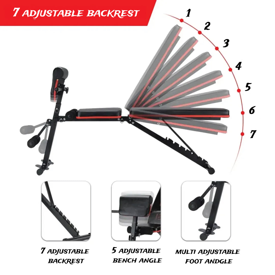 Folding dumbbell bench press adjustable