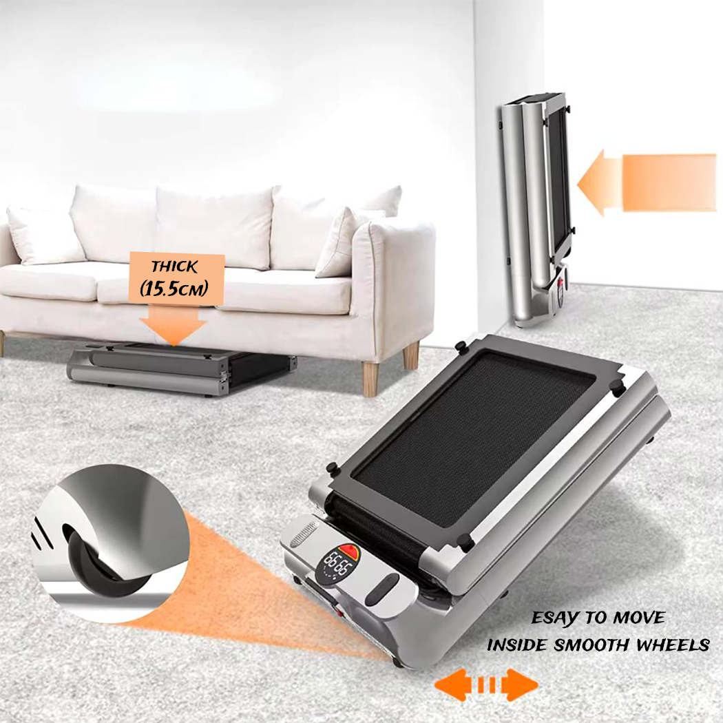 Flat Foldable Walking Treadmill for Home Office Gym Fitness