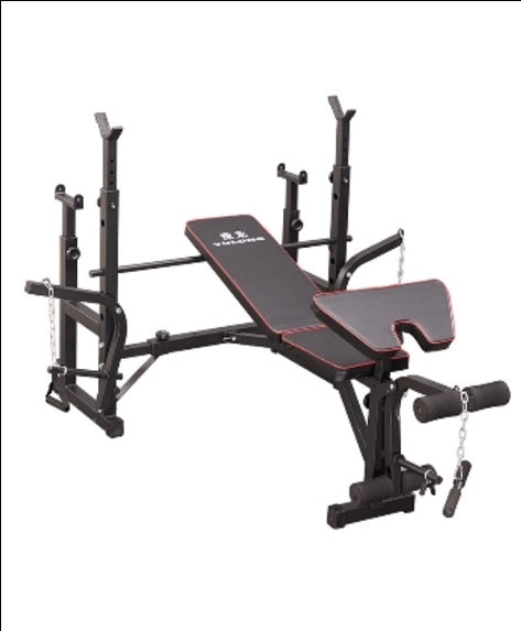 Multifunctional Dumbbell Bench Multifunctional Weightlifting Bench Press Bench，Height Adjustable Utility Barbell Bed Squat Rack