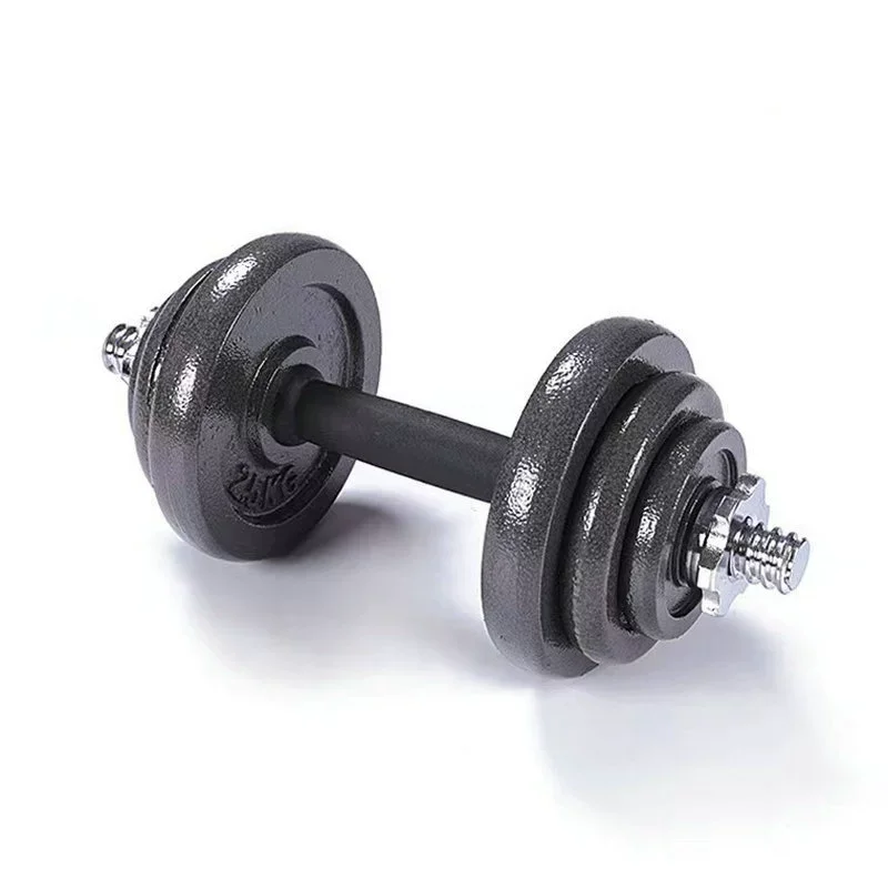 Adjustable cast iron dumbbell plates and connector